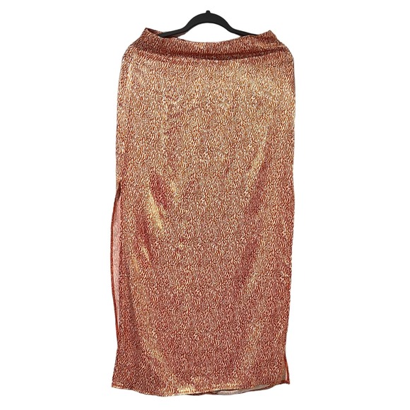 TOPSHOP Tie Waist Satin Midi Skirt size 6 - Picture 5 of 7